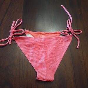 NWT Aerie Women's Pink Shimery Side Ties Cheekier Bikini Bottoms
